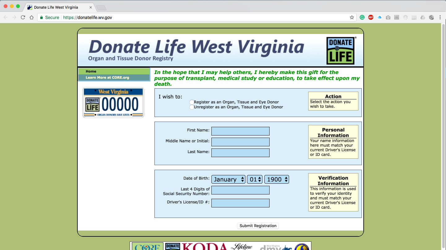 About Donation Donate Life West Virginia